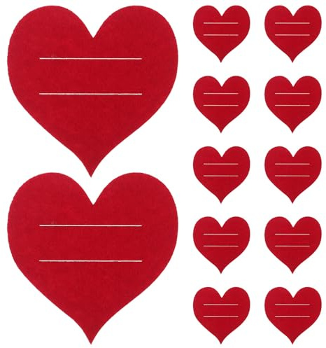 ABOOFAN 20 Pezzi Portaposate in Feltro a Forma di Cuore 20 Pezzi, Tasche per Posate da Matrimonio e Decorazione della Tavola per Cena di San e Occasioni Romantiche