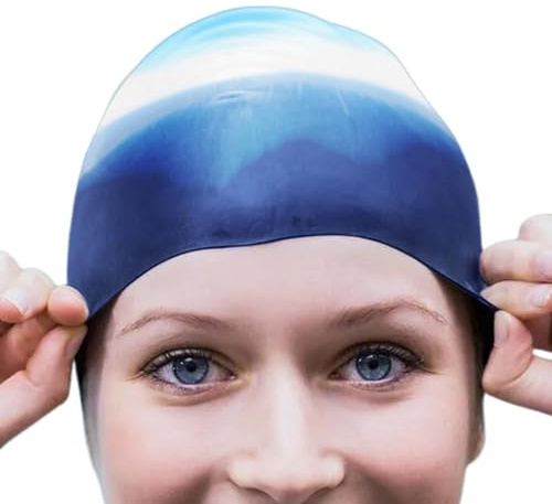 Cuffia da nuoto, grande, antiscivolo, impermeabile, mantiene i capelli asciutti, cuffia da bagno, per adulti, uomini, donne, spiaggia, piscina, lago, interni ed esterni
