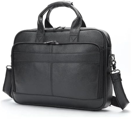laptopfodral, Läderväska Office Messenger Portfölj Äkta 15,6 Laptopväskor Handväskor for män Crossbody(Coffee)