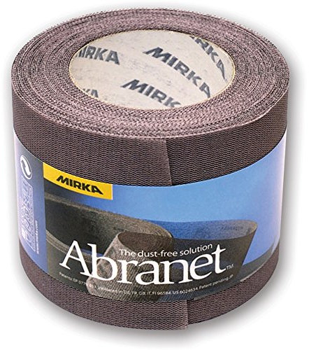 MIRKA Abranet Rouleau de ponçage filet 75 mm x 10 m autoagrippant - grain P80-1 rouleau - pour poncer le bois, le mastic, la peinture, le plastique - 545BI001803R