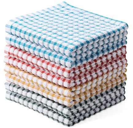 Oeleky Strofinacci da cucina in 100% cotone per lavare i piatti, 30,5 x 30,5 cm, panni assorbenti da cucina, confezione da 8, panni per la pulizia ad asciugatura rapida
