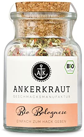 Ankerkraut Bio Bolognese Gewürz, Spaghetti und Pasta kochen, Lasagne selber machen, 90g im Korkenglas