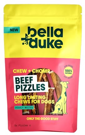 Bella+Duke Beef Pizzles for Dogs - Natural Alternative to Dental Sticks - Chew for Cleaner Teeth & Gums - Ideal for Teething Pups - 100% Natural Grain-Free Dog Treats