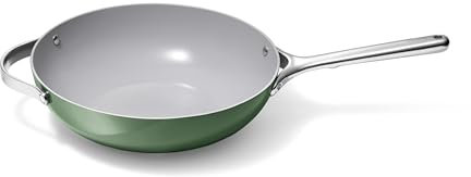 Caraway Non-Stick Stir Fry Pan - 12” Wok-Inspired Pan - Free From Forever Chemicals - High-Sloped Walls - Stainless Steel Handles - Sage