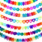 7 Stück Bunt Girlande Papier Deko, Girlande Geburtstag, Papiergirlande, Geburtstagsgirlande, Hängenden Partygirlanden für Jugendweihe Party Hochzeit Karneval Fasching (Farbe)