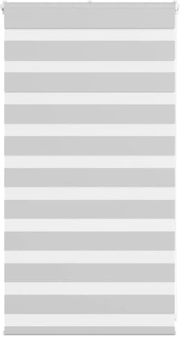 vidaXL Zebrarollo Hellgrau 90x100 cm Stoffbreite 85,9 cm Polyester, Zebra-Rollo, Doppelrollo, Zebra-Jalousie für Fenster, Doppelrollo, Zebra-Rollo