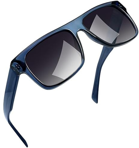 Joopin Occhiali da Sole da Uomo Grandi Quadrati Retro Vintage Protezione UV400 Flat Top Acetato Rettangolari Polarizzati Occhiali da Sole (Neri Sfumati)