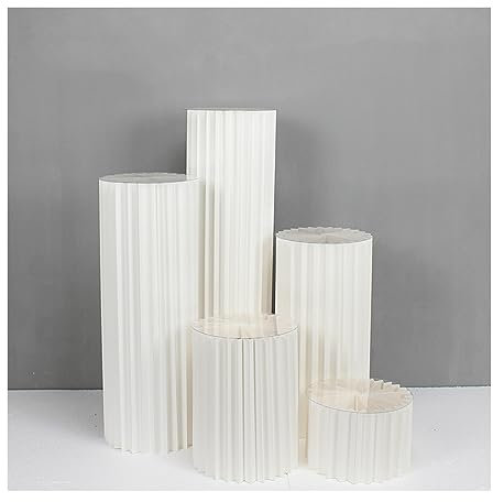 Foldable Paper Columns - Wedding Centerpieces, Engagement & Birthday Party Decor, Cylinder Flower Stands, Roman Pillars (15.75in, Size E) - Versatile Display for Events