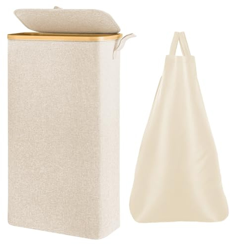 Laundry Basket 65L Foldable Washing Baskets with Sturdy Handles Storage for Clothes Bedding for Blankets Toys Clothes Shoes Plant Organizer Bin Living Room Home Decor (Beige, 65L)
