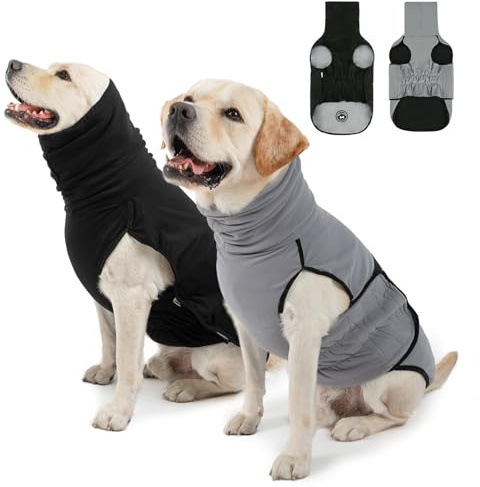 BEAUTYZOO 2-in-1 Reversible Dog Anxiety Vest – Calming Vest for Dogs, Turtleneck Anxiety Wrap for Dogs,Dog Calming Jacket for Fireworks Thunder Separation Vet Visits,Pet Hoodie for Small to Large Dogs