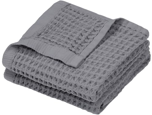 DEMMEX Juego de 2 toallas de mano de punto gofre, ultrasuaves, 100 % algodón turco orgánico, tamaño grande, 20 x 30 pulgadas, tejido gofre de lujo, para baño, cocina, invitados, ligeras y de secado