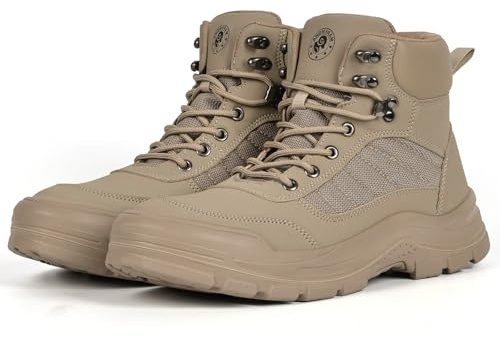 ANGRYRAM Steel Toe Boots for Men Women Slip Resistant Puncture Proof Work Boots for Men Lightweight Comfortable Steel Toe Work Shoes