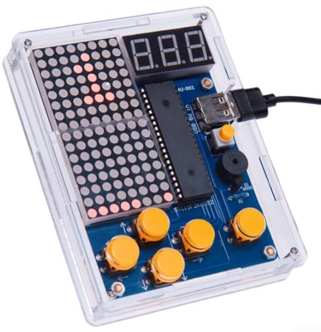 Anpassningsbar gör-det-själv elektronikprojekt 51 mikrokontroll retro spelkonsol byggsats (B)