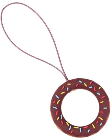 VILLCASE Correa Forma Teléfono de para o Móvil Silicona Antipérdida Llavero Marrón Diseño Creativo en de Donut, Ligera Trabajo Eventos