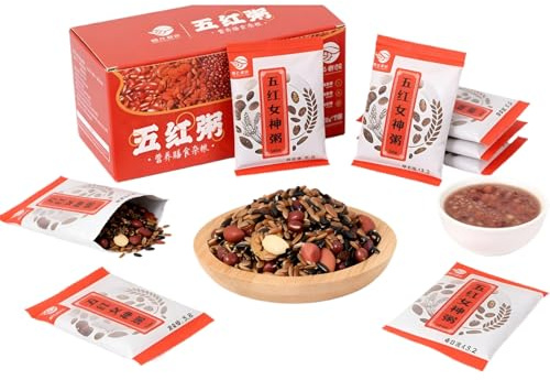 Bouillie De Céréales Mélangées 525g (7 Paquets), 5 Types D'ingrédients, Petits Paquets Indépendants, Cuisson Facile For Le Petit-déjeuner/repas Quotidien