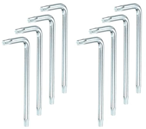 QUARKZMAN 8 Pcs T30 Llave De Seguridad Anti Manipulación Torx Estrella Punta De 3.7 Brazo Largo En Forma De L Llave Hexagonal Torx Llave De Vaso De 6 Puntas Herramienta Blanco