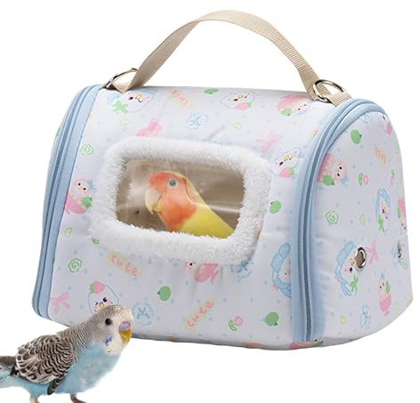Bird Carriers,Warm Parrot Transport Box with Window - Bird Bag Carrier - for African Grey Cockatiel Lovebird Parakeet Conure Canary Hiking Camping