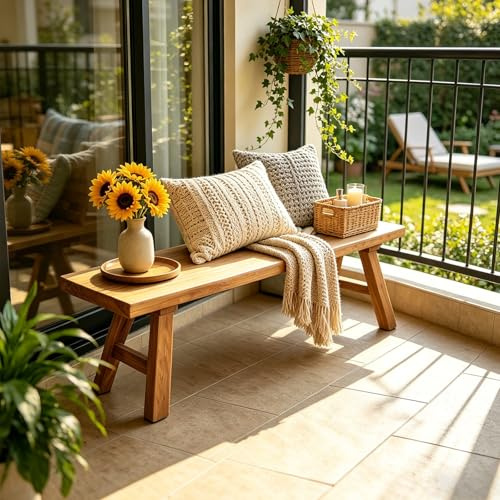 DSEWTEZXI Panca per letto per Interni Seduta, panca in legno per ingresso, rustica per sala da pranzo, Sgabello da Tavolo Cucina Soggiorno.(80cm)