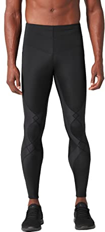 CW-X Men's Stabilyx Joint Support Compression Sports Tights, Pants for Running and Recovery, Black, Small, 225809A