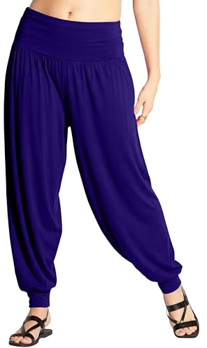 Love My Fashions Womens Pants Trousers Alibaba Harem Ankle Cuff, Plain - Purple, XX-Large/XXX-Large