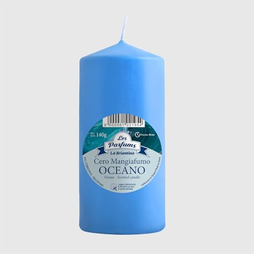 La Briantina CER02195A Candela profumata mangiafumo, Cera di paraffina, Blu, Altezza 12 x ø 5,6 cm