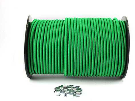 Green 8 mm Expander Rope 20 m + 10 Würgek Lemmen Shock Cord Rope Clip Plane