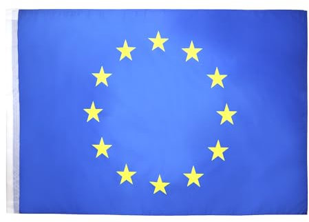 AZ FLAG - Drapeau Europe - 90x60 cm - Drapeau Européen - Union Européenne - Ue 100% Polyester Avec Fourreau et Cordelette - Pavillon 50 g