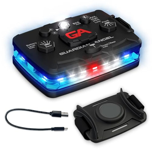 Guardian Angel Law Enforcement Tactical Personal Wearable Safety Light Magnetic Hands-Free LED Mounted Flashlight for Police Officers and Public Safety Officials (Elite Blue/Blue)