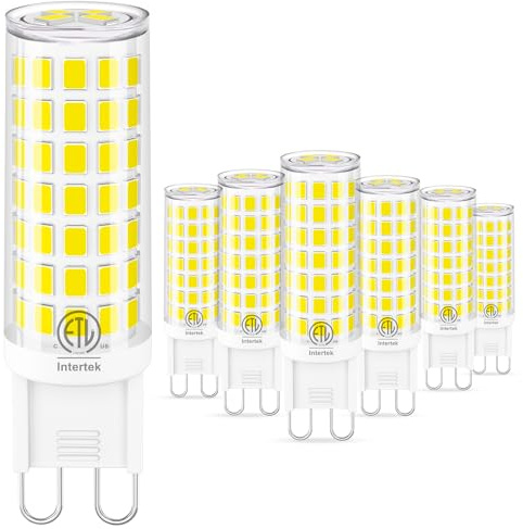 hansang G9 Led Light Bulb,6W Chandelier Light Bulbs (60W Halogen Equivalent),88PCS LED,6000K Daylight White,Non-dimmable,G9 Bi Pin Base,360 Degrees Beam Angle,600LM,Pack of 6