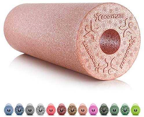 BODYMATE Faszienrolle Standard Mittel-Hart mit Gratis E-Book - Rose-Gold 45x15cm
