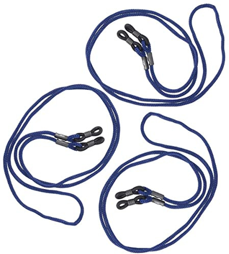 Glasögonband/glasögonband med flex. Silikonögla i ekonomipack 3 x mörkblå