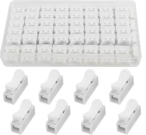 YIXISI 100 PCS Spring Connector - CH1 Quick Connector, No Welding Terminal Block for LED Strip Light Wire Connecting