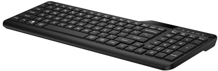 HP 475 - Tastatur - Dual-Mode, Multi-Device, kompakt, 2-Zonen-Layout, geringer Tastenhub, 12 programmierbare Tasten - kabellos - 2.4 GHz, Bluetooth 5.3 - Deutsch - Jet Black