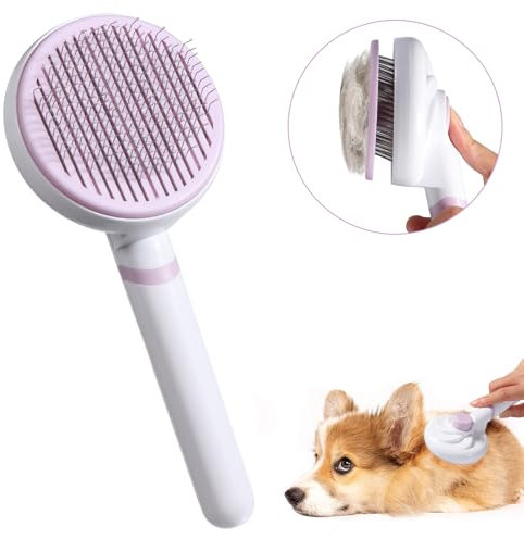 Oderra Brosse Pour Chat, Nettoyage Des Peluches, Poignée Amovible, Brosse de Nettoyage Pour Animaux de Compagnie (Violet)