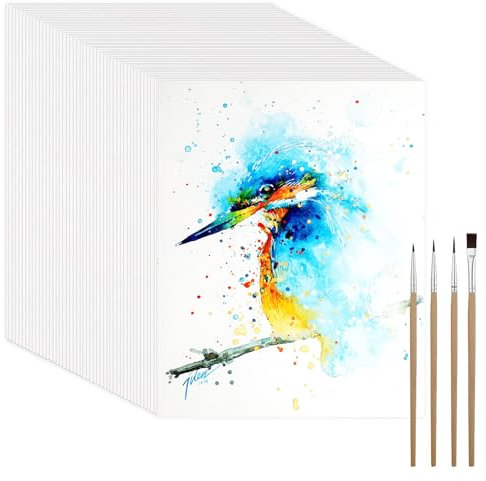 60 Blätter Aquarellpapier 300g/m², 5 x 7 Zoll Watercolor Paper, Malpapier Watercolor, Wasserfarben Gouache Papier, Aquarellblock, Aquarell Postkarten Karten für Kinder Studenten Lehrer Künstler