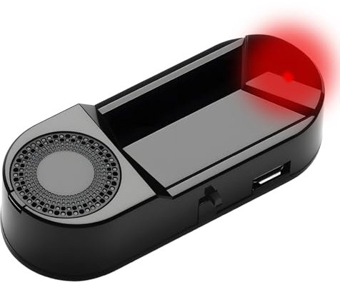 Car Alarm LED Light Solar-Powered Fake Car Alarm with Red LED Flashing Security Light USB Port Simulated Dummy Solar Alarm Anti-Theft Car Security Products for Most Bikes Motorcycle Cars