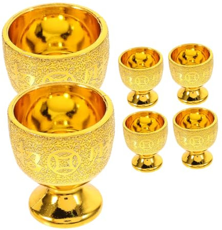 DEARMAMY 6pezzi Coppa Per Offerte Squisita Multifunzionale e Resistente All Usura Coppa Buddista Da Decorativa Delicata e Pratica Piccola Per Offerte Per e Uso Quotidiano