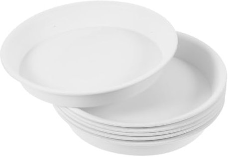 TOYANDONA Lot De 6 Soucoupes Rondes en Polypropylène Blanc 16 x 13,3 Cm pour Pots De Fleurs Et Bonsaïs, Plateau De Drainage Intérieur Et Extérieur, Bac Récupérateur d'eau pour Plantes