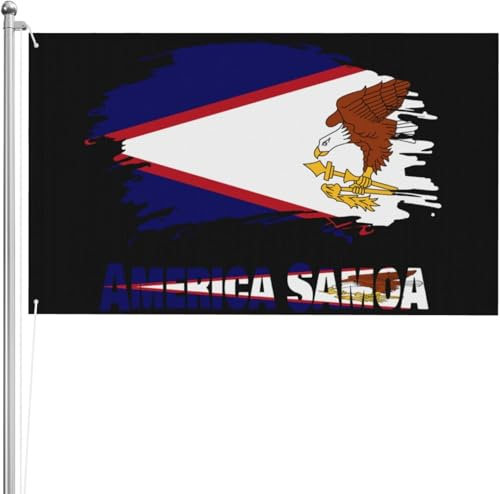 Trädgårdsflagga 90 x 150 cm, vintage Amerika Samoa personifierade flaggbaner flaggor anpassade hängande vimpel för dekorationer parad festival