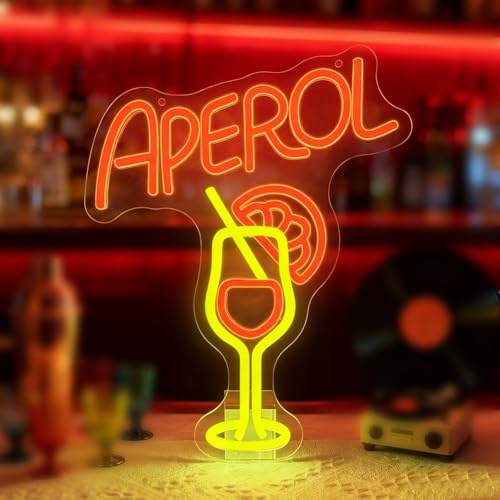 Neonskylt cocktails, Aperol neon LED-ljus, cocktail bar neonskylt, cocktails neonskylt skylt cocktail neonskylt, bar neons ljus för pub, klubb, mansgrotta, butik, fest, hotell