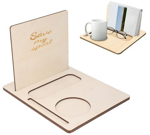 Repose-livre en bois avec tasse à café, lunettes, porte-stylo, support de livre en bois pour repose-page, coin lecture, valet de lecture, pour table de nuit, bureau, chevet