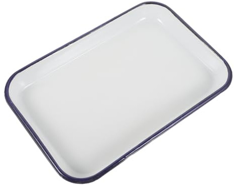 Abaodam Plato Cuadrado De Esmalte Bandeja De Esmalte Para Hornear Empanadas Bandeja Cuadrada Esmaltada Para Dulces