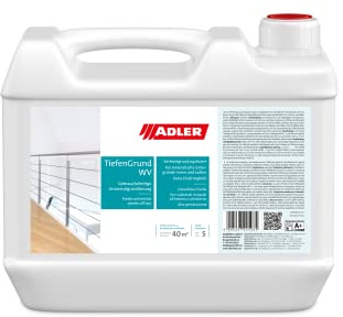 ADLER Tiefengrund WV 5 Liter, lösemittelfrei, Wand-Grundierung für saugende Untergründe Putzgrund, Beton, Fassaden, Gipskarton, Estriche