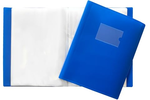 Janrax Couverture souple Bleu A4 100 Poche Affichage livre – dossier de présentation