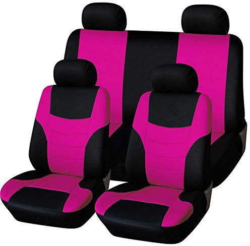 HotYou Universal Sitzbezüge für Auto Schonbezug Komplettset,Herausnehmbar und waschbar,Rosa