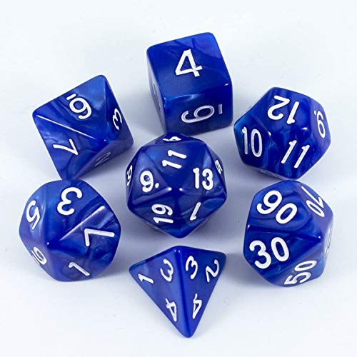 BOBOZHONG Polyhedral Dice,7PCS Layered Polyhedral D&D Dice,for Dungeons and Dragons RPG MTG Table Games(Blue)