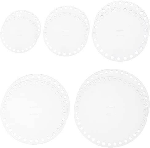 PH PandaHall Pantalone All'Uncinetto Trasparente per Maglieria, 10 pz 5 Dimensioni Cerchio Acrilico Cestino Fondo Anteriore Posteriore Pannello Bordo Shaper per Fai Da Te Maglia Uncinetto Borsa Estiva
