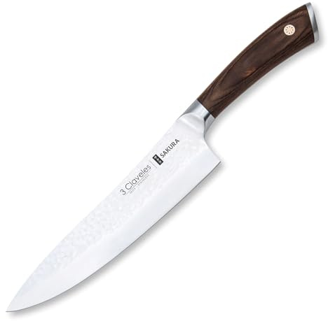 3 Claveles Cuchillo Cocinero Sakura 20 cm