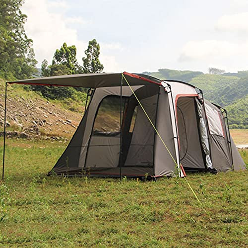 RajoNN Zelt im Freien, großes Doppelschichtzelt, auch ideal für Camping im Garten. Tunnelzelt für 5–8 Personen, leichtes Trekking und mit Markise, wasserdicht