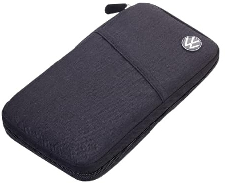 Custodia per documenti di viaggio – SAFE RIDE – con pellicola di protezione per la lettura (per chip RFID) – chiusura a cerniera – 12 tasche interne per patente, libretto di circolazione, tessere club